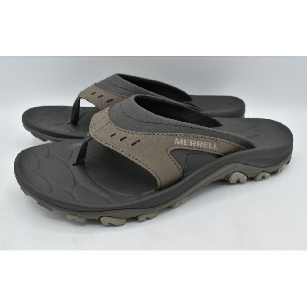 Merrell Mens Size 9 Huntington Sport Boulder Flip Flop‎ Thong Sandals Shoes